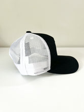 Load image into Gallery viewer, Adventure - Black and white trucker hat
