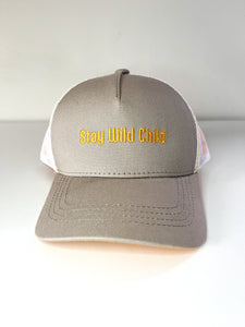 Stay Wild Child - Grey and yellow trucker hat